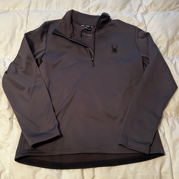 Spyder Pullover Men's Size Medium Outdoors 1/4 Zip Long Sleeve Fleece Lined Gray - Picture 1 of 4